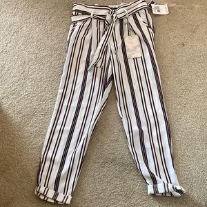 Harmony + Havoc Stripped Front Tie Pants Size 5